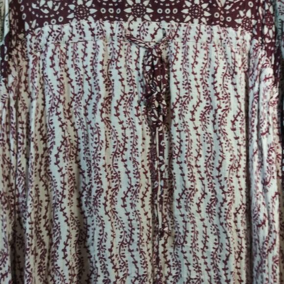Fashion Fuse Nuetral Boho Extra Wide Sleeves Asymmetrical Dress Size M - Picture 4 of 8